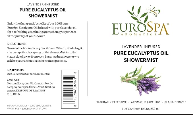 EuroSpa Aromatics Pure Eucalyptus Oil ShowerMist and Steam Room Spray, - Image 9