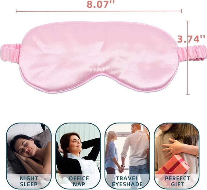 LERSVICVIL Sleep Masks 4 Pack Silky Eye Cover Soft Satin Blindfold Elastic - Image 5