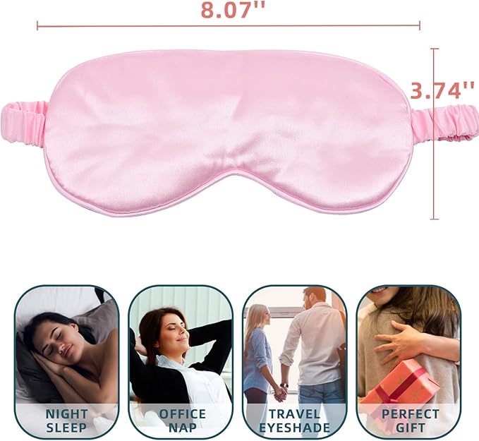 LERSVICVIL Sleep Mask 4 Pack Silk Eye Cover Soft Satin Blindfold Elastic Strap - Image 5