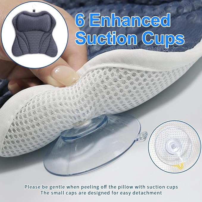 Luxury Bath Pillow and Hot Tub Scum Absorber Set, Bath Pillows - Image 4