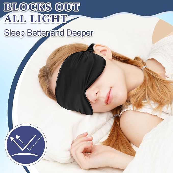 Cutecrop 12 Pcs Silk Sleep Masks Soft Satin Eye Masks - Image 2