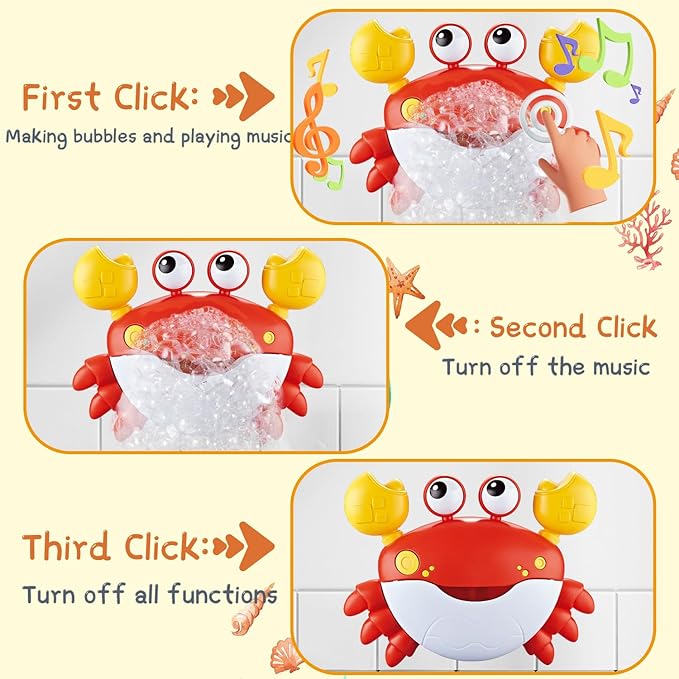 Baby Bath Toys for Toddlers, Crab Bath Bubble Maker - Image 3