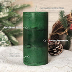 Dark Green Pillar Candles 3x6 Inch Fir Scented Candles Hand-Poured Long Lasting - Image 3