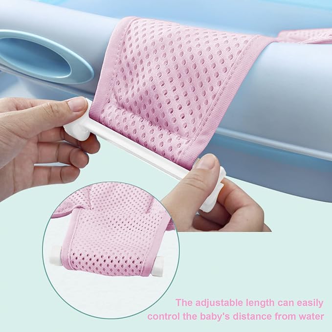 Breathable Mesh Newborn Baby Bath Mat Baby Tub Pillow Adjustable Non-Slip Bath - Image 7