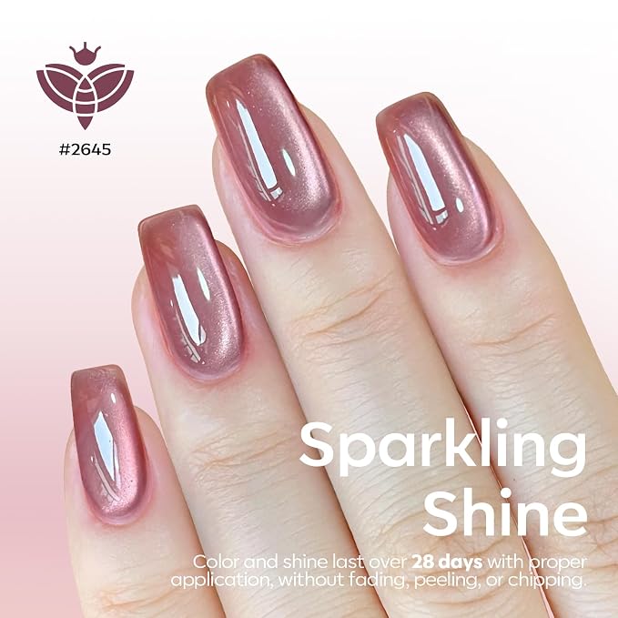 Modelones Cat Eye Gel Nail Polish Set, 6 Colors Coloful Neon Galaxy Champagne - Image 4