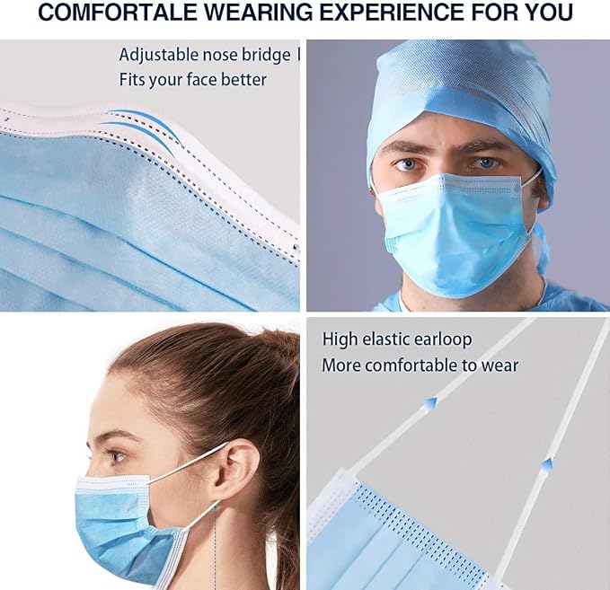 500 Pack Disposable Face Masks Blue Face Masks - Image 4