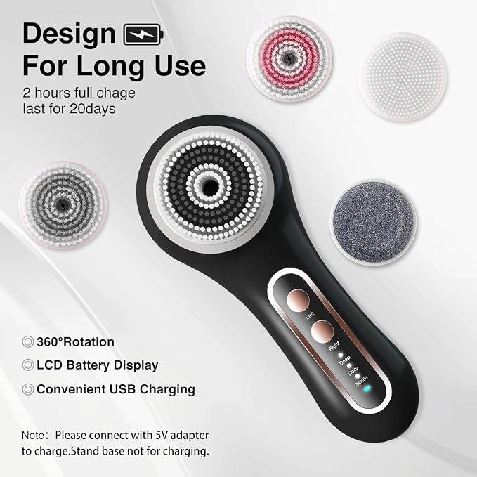 UMICKOO Electric Facial Cleansing Brush, 2-Way Rotating Face Scrubber - Image 7