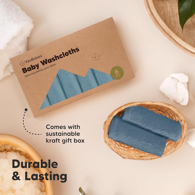 6-Pack Baby Washcloths – Soft Absorbent Viscose from Bamboo Washcloths - Image 7