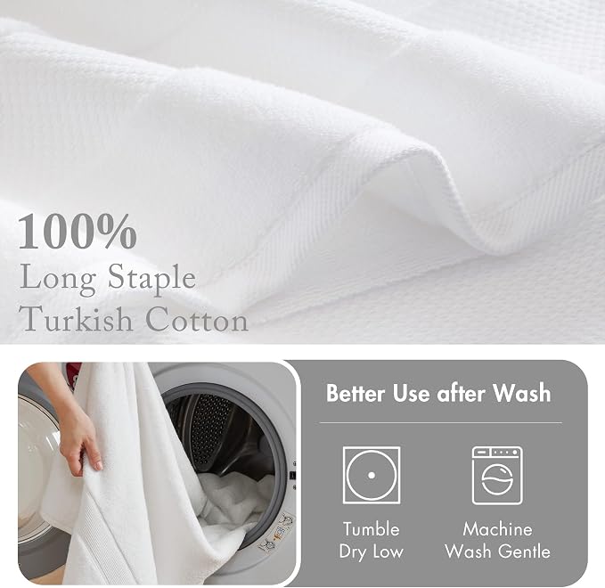 Madison Park Turkish 100% Cotton 600Gsm Luxury Premium Thick Soft Absorbent - Image 5
