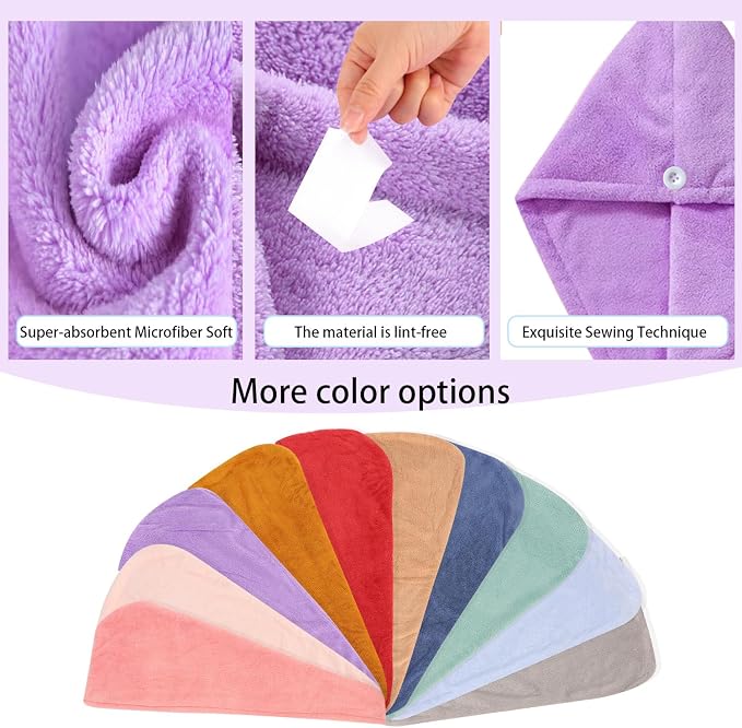 Microfiber Hair Drying Towel Wrap - Image 9