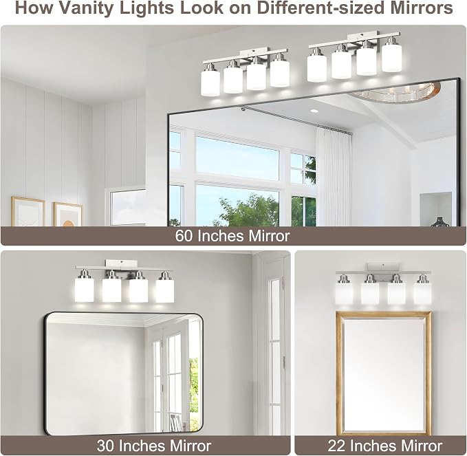 Sailstar Bathroom Light Fixtures, Brushed Nickel Vanity Light Over Mirror - Image 6