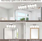 Sailstar Bathroom Light Fixtures, Brushed Nickel Vanity Light Over Mirror - Image 6