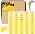 100 Pack Clear Tea Lights Candles Bulk, Summer Citronella Candle Outdoor and by YIH