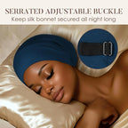 LULUSILK Mulberry Silk Lined Sleep Cap, No More Frizzy Tangled Hair, Stay On - Image 4