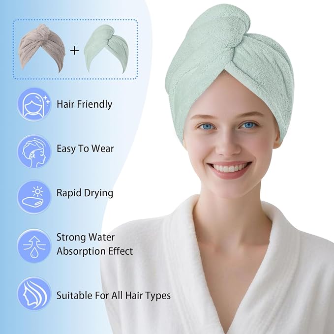 Microfiber Hair Drying Towel Wrap - Image 3