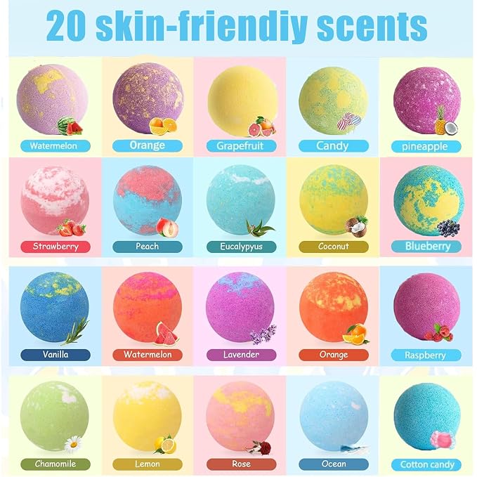 Bath Bombs for Kids with Surprise Inside for Girls Boys Toddlers, 20 Pack - Image 4