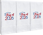 MASHAN Class of 2026 Graduation Hand Towels 3 Pack, 100% Cotton Soft Absorbent by MASHAN