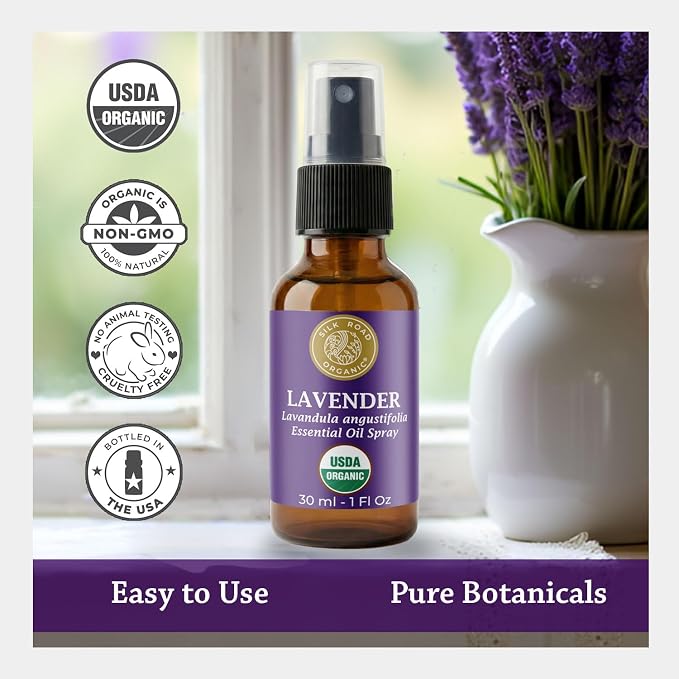 Silk Road Organic Lavender Essential Oil Spray, Lavandula Angustifolia - Image 5
