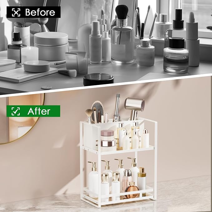 SanDream Hair Tool Organizer Bathroom Countertop, 2-Tier Metal Bathroom - Image 6