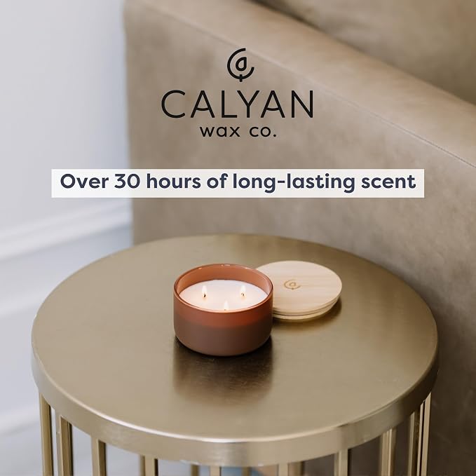 Calyan Wax Co. Mahogany & Cashmere 3 Wick Scented Candle - Image 4