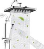 Hibbent Upgraded cUPC Certified 13'' Shower Head Combo, High Pressure 5-spray by Hibbent