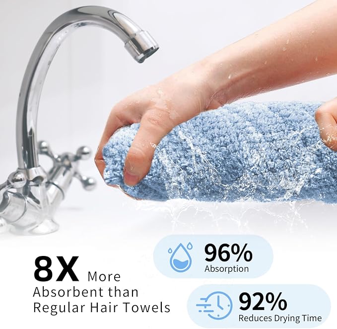 my novel things 2 Pack Extra Large Microfiber Hair Towel Wrap - Image 4