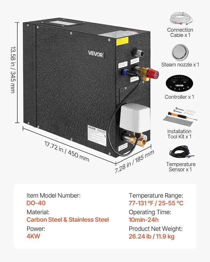 VEVOR Steam Generator, 4 kW Steam Shower System - Image 7