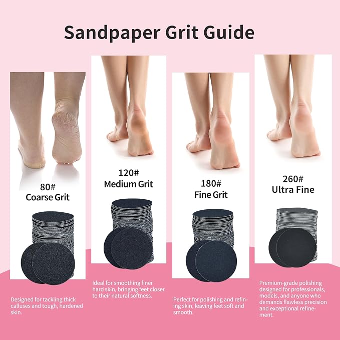 120pcs Replaceable Sandpaper for Electric Foot Callus Remover, - Image 3