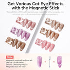 modelones Cat Eye Gel Nail Polish 6 Colors Nude Pink Brown Purple Cat Eye Nail - Image 2