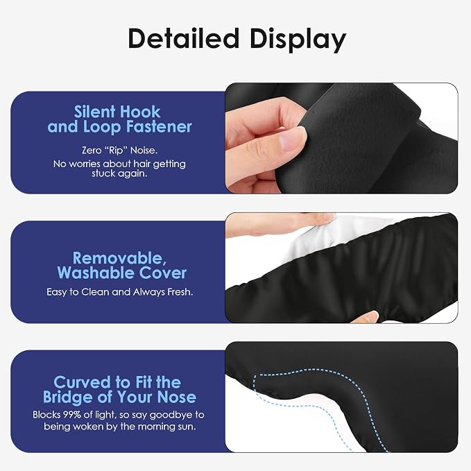 Weighted Eye Mask for Sleeping, Silk Sleep Mask for Side Sleeper - Image 5