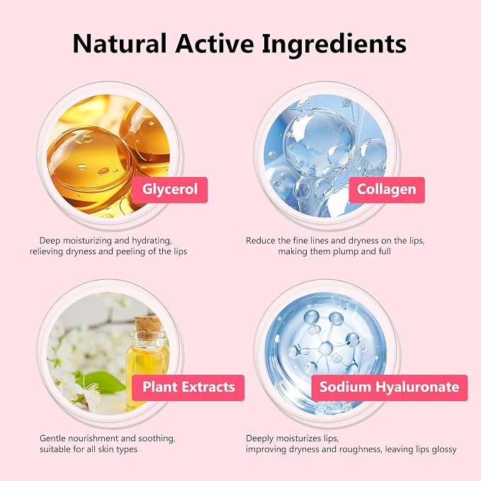 Adofect Moisturizing & Hydrating lip Masks Set 30 PCS, Collagen Crystal Lip - Image 5