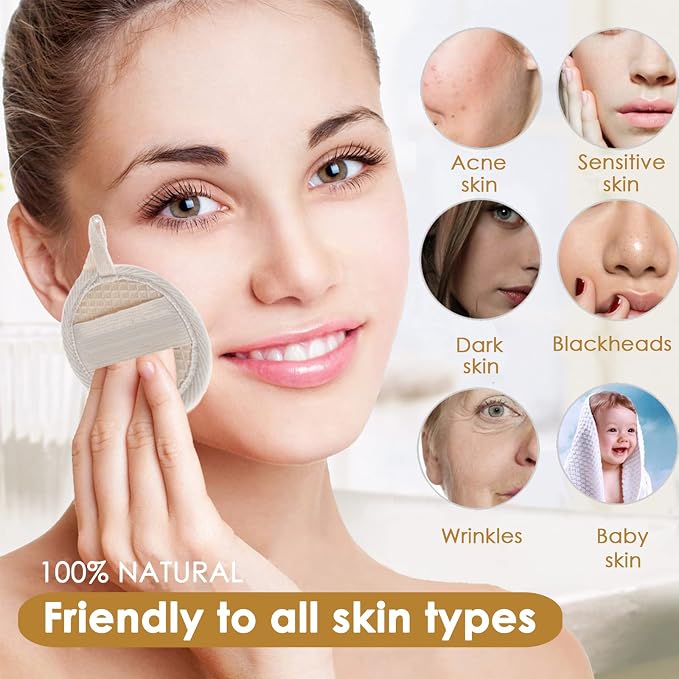 Face Exfoliating Loofah Pads Scrubber, Natural loofa Exfoliator Scrub Pad - Image 5