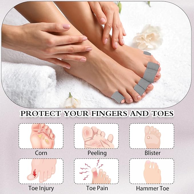 Blulu 24 Pieces Toe Tubes 0.98 Inches Cushion Tube Corn Pads - Image 4