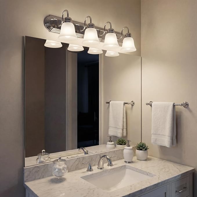 Kichler 30" 4-Light Vanity Bath Light in Chrome, Modern Bathroom Light - Image 8