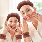 Zkptops Spa Headband for Washing Face Wristband Set Sponge Makeup Skincare - Image 7