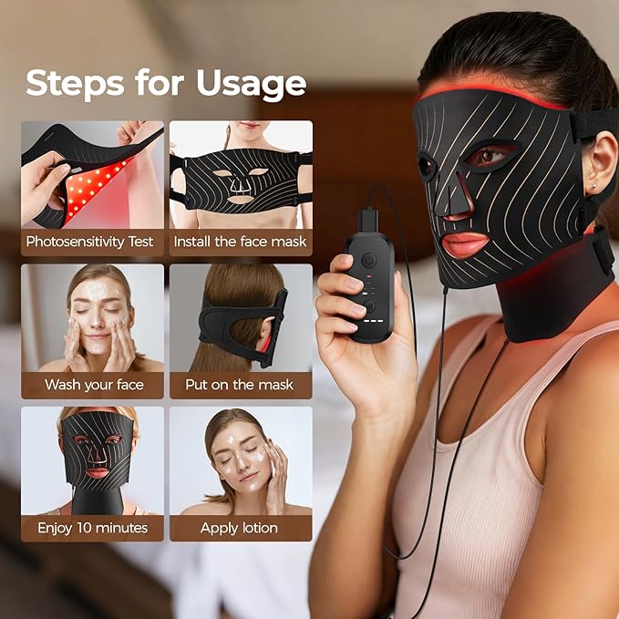 ONLUKY Red Light Therapy for Face, LED Face Mask Light Therapy - Image 5