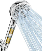 6-Setting Filtered Handheld Shower Head, JDO High Pressure Shower Head by JDO