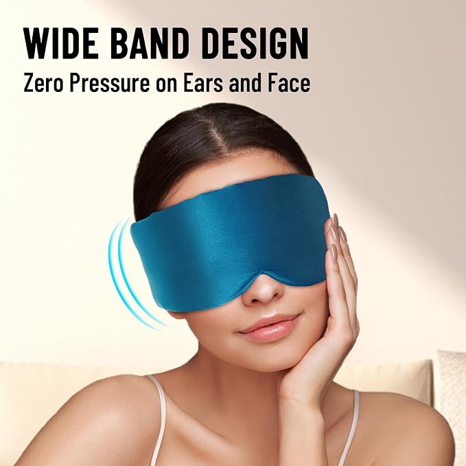 100% Mulberry Silk Sleep Mask, Large Eye Cover - Image 5