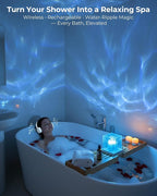 Rechargeable Shower Light No Wiring, 16 Color Ocean Wave Projector Light - Image 2