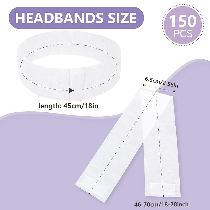 150 Count Disposable Spa Facial Headbands - Image 5