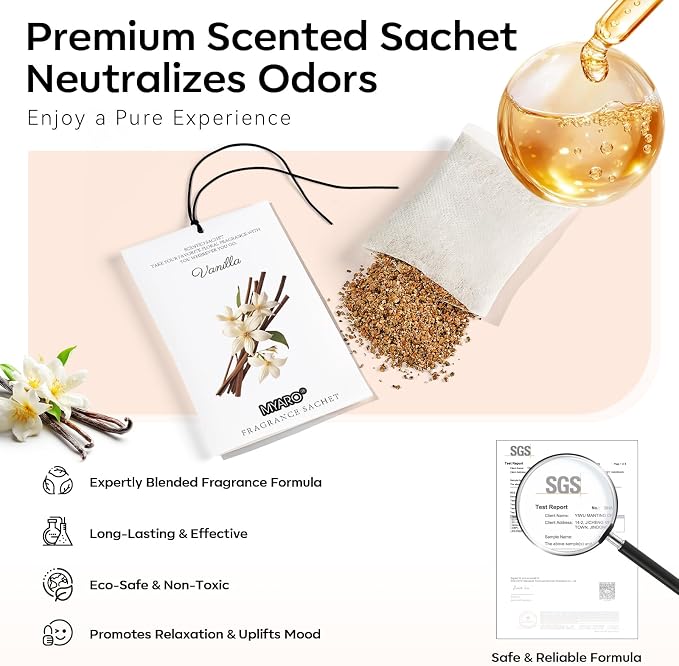 MYARO 12 Packs Vanilla Scented Sachets - Image 4