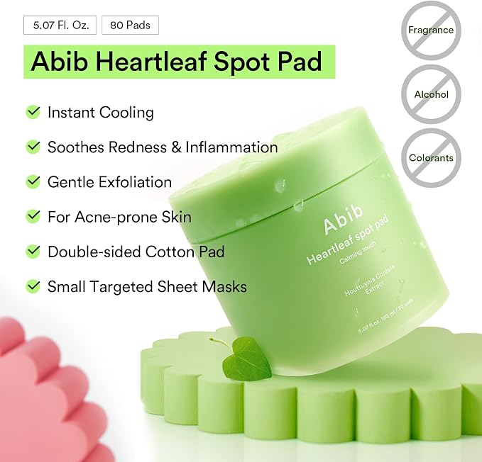 Abib Heartleaf Spot Pad Calming Touch Duo Set 160pads 10.14 fl. oz. | Korean - Image 2