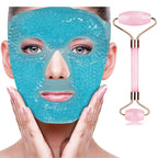 ZNÖCUETÖD Ice Face Facial Jade Roller and Ice Face Mask Cold Cooling Gel Mask by ZN%C3%96CUET%C3%96D