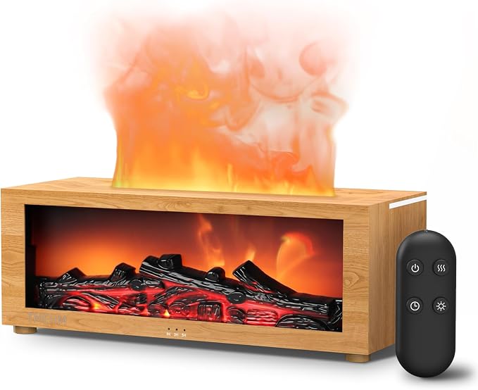 TMEHM Fireplace Flame Air Diffuser Humidifier, 7 Colors Aromatherapy Essential by TMEHM