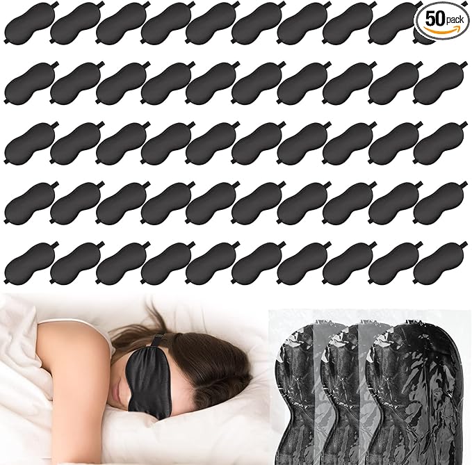 Newcotte 50 Pcs Silk Sleep Eye Mask by Newcotte