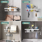 Veken Adhesive Shower Caddy 5-Pack, Heavy Weight Bearing, Large Wall Mounted - Image 4