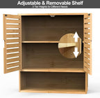 Bathroom Wall Cabinet, Bamboo Storage Cabinet Wall Mounted, Wall Hanging Cabinet - Image 6