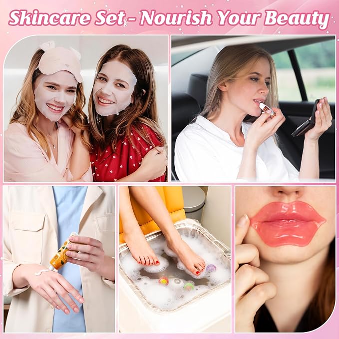 104PCS Sleepover Spa Party Supplies, Include Face Masks, Lip Balm, Hand Cream - Image 6