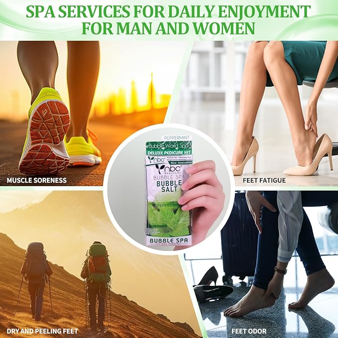 Pedicure Kit Foot Soak Set: Bubble Salt, Sugar Scrub, Massage Mask, Massage - Image 7