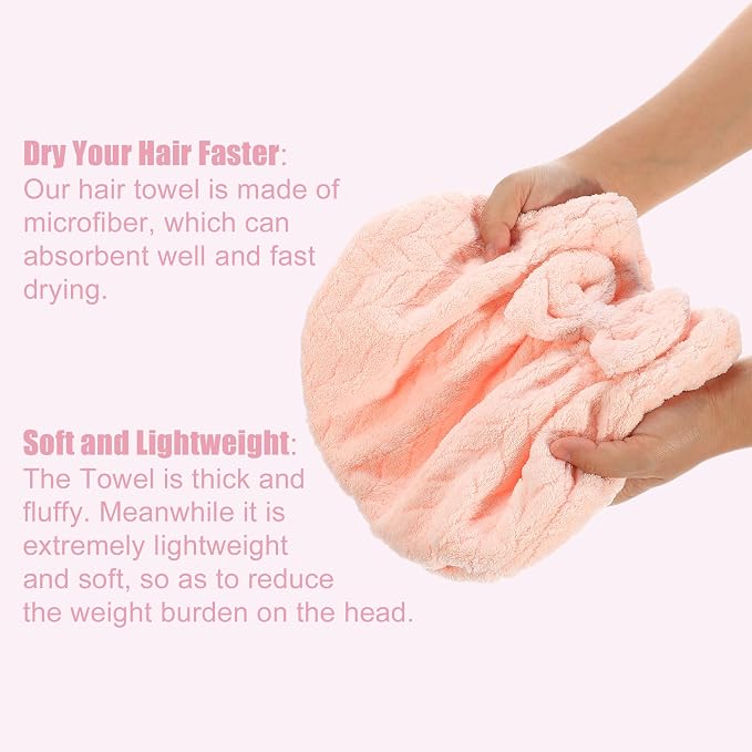 VOCOSTE Diamond Shape Hair Drying Towel Dry Cap, Quick Drying, Lightweight - Image 3